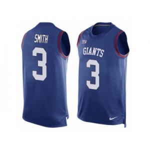 Men's Nike New York Giants #3 Geno Smith Limited Royal Blue Player Name & Number Tank Top NFL Jersey