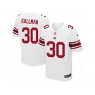 Men's Nike New York Giants #30 Wayne Gallman Elite White NFL Jersey