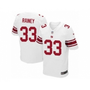 Men's Nike New York Giants #33 Bobby Rainey Elite White NFL Jersey