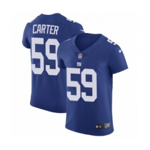 Men's Nike New York Giants #59 Lorenzo Carter Royal Blue Team Color Vapor Untouchable Elite Player NFL Jersey