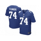 Men's Nike New York Giants #74 Ereck Flowers Elite Royal Blue Team Color NFL Jersey