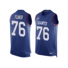 Men's Nike New York Giants #76 D.J. Fluker Limited Royal Blue Player Name & Number Tank Top NFL Jersey