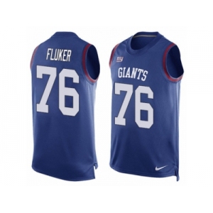 Men's Nike New York Giants #76 D.J. Fluker Limited Royal Blue Player Name & Number Tank Top NFL Jersey