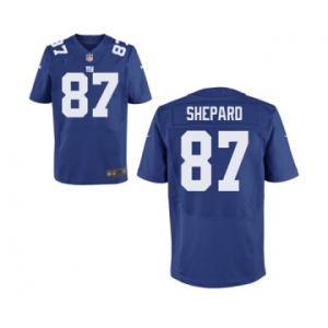 Men's Nike New York Giants #87 Sterling Shepard Elite Royal Blue Team Color NFL Jersey