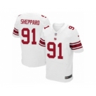 Men's Nike New York Giants #91 Kelvin Sheppard Elite White NFL Jersey