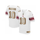 Nike New York Giants #10 Eli Manning White Men's Stitched NFL Elite Gold Jersey