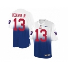 Nike New York Giants #13 Odell Beckham Jr Royal Blue White Men's Stitched NFL Elite Fadeaway Fashion Jersey