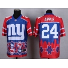 Nike New York Giants #24 Eli Apple Blue Men's Stitched NFL Elite Noble Fashion Jersey