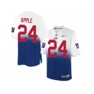 Nike New York Giants #24 Eli Apple Royal Blue White Men's Stitched NFL Elite Fadeaway Fashion Jersey