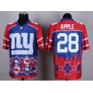 Nike New York Giants #28 Eli Apple Blue Men's Stitched NFL Elite Noble Fashion Jersey