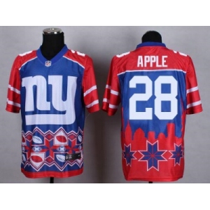 Nike New York Giants #28 Eli Apple Blue Men's Stitched NFL Elite Noble Fashion Jersey