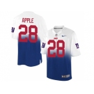 Nike New York Giants #28 Eli Apple Royal Blue White Men's Stitched NFL Elite Fadeaway Fashion Jersey