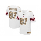 Nike New York Giants #87 Sterling Shepard White Men's Stitched NFL Elite Gold Jersey
