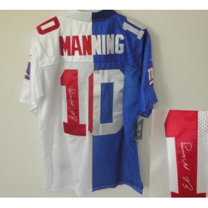nike nfl jerseys new york giants #10 manning white-blue[Elite split signature]