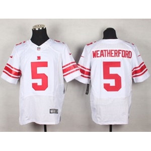 nike nfl jerseys new york giants #5 weatherford white[Elite]