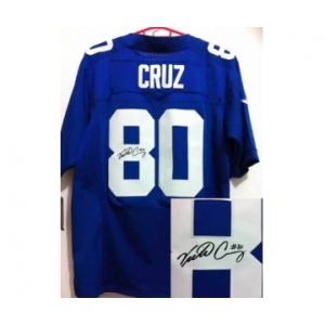nike nfl jerseys new york giants #80 cruz blue[Elite signature]