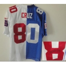 nike nfl jerseys new york giants #80 cruz white-blue[Elite split signature]