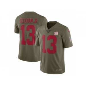 Men Nike New York Giants #13 Odell Beckham Jr Limited Olive 2017 Salute to Service NFL Jersey