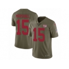 Men Nike New York Giants #15 Brandon Marshall Limited Olive 2017 Salute to Service NFL Jersey