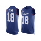 Men Nike New York Giants #18 Roger Lewis Limited Royal Blue Player Name & Number Tank Top NFL Jersey