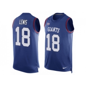 Men Nike New York Giants #18 Roger Lewis Limited Royal Blue Player Name & Number Tank Top NFL Jersey