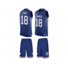 Men Nike New York Giants #18 Roger Lewis Limited Royal Blue Tank Top Suit NFL Jersey