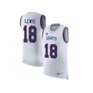 Men Nike New York Giants #18 Roger Lewis White Rush Player Name & Number Tank Top NFL Jersey