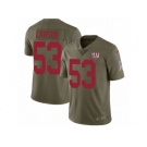 Men Nike New York Giants #53 Harry Carson Limited Olive 2017 Salute to Service NFL Jersey