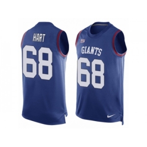 Men Nike New York Giants #68 Bobby Hart Limited Royal Blue Player Name & Number Tank Top NFL Jersey