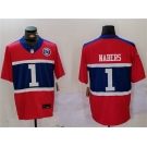 Men's New York Giants #1 Malik Nabers Red 2024 F.U.S.E. With Patch Vapor Untouchable Limited Football Stitched Jersey