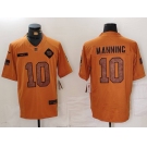 Men's New York Giants #10 Eli Manning 2023 Brown Salute To Service Limited Stitched Jersey