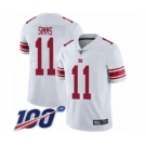 Men's New York Giants #11 Phil Simms White Vapor Untouchable Limited Player 100th Season Football Jersey