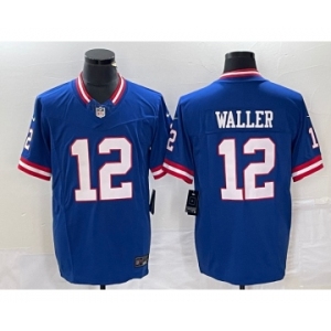 Men's New York Giants #12 Darren Waller Blue 2023 FUSE Classic Vapor Limited Jersey