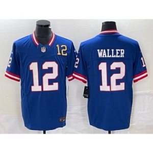 Men's New York Giants #12 Darren Waller Number Blue 2023 FUSE Classic Vapor Limited Jersey