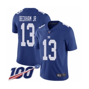 Men's New York Giants #13 Odell Beckham Jr Royal Blue Team Color Vapor Untouchable Limited Player 100th Season Football Jersey