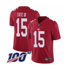 Men's New York Giants #15 Golden Tate III Red Limited Red Inverted Legend 100th Season Football Jersey