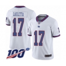 Men's New York Giants #17 Kyle Lauletta Limited White Rush Vapor Untouchable 100th Season Football Jersey