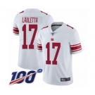 Men's New York Giants #17 Kyle Lauletta White Vapor Untouchable Limited Player 100th Season Football Jersey