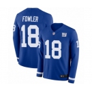 Men's New York Giants #18 Bennie Fowler Limited Royal Blue Therma Long Sleeve Football Jersey