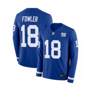 Men's New York Giants #18 Bennie Fowler Limited Royal Blue Therma Long Sleeve Football Jersey