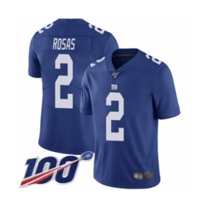 Men's New York Giants #2 Aldrick Rosas Royal Blue Team Color Vapor Untouchable Limited Player 100th Season Football Jersey