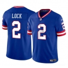 Men's New York Giants #2 Drew Lock Blue Throwback Vapor Untouchable Limited Football Stitched Jersey