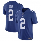 Men's New York Giants #2 Drew Lock Blue Vapor Untouchable Limited Football Stitched Jersey