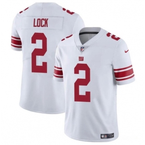 Men's New York Giants #2 Drew Lock White Vapor Untouchable Limited Football Stitched Jersey