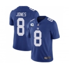 Men's New York Giants 2022 #8 Daniel Jones Blue With 3-star C Patch Vapor Untouchable Limited Stitched NFL Jersey