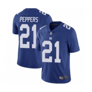 Men's New York Giants #21 Jabrill Peppers Royal Blue Team Color Vapor Untouchable Limited Player Football Jersey