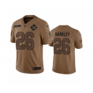 Men's New York Giants #26 Saquon Barkley 2023 Brown Salute To Service Limited Football Stitched Jersey