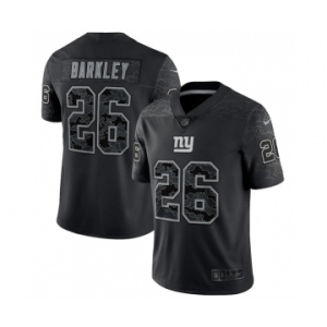 Men's New York Giants #26 Saquon Barkley Black Reflective Limited Stitched Football Jersey