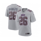 Men's New York Giants #26 Saquon Barkley Gray Atmosphere Fashion Stitched Game Jersey