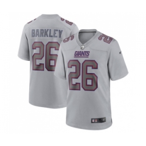 Men's New York Giants #26 Saquon Barkley Gray Atmosphere Fashion Stitched Game Jersey